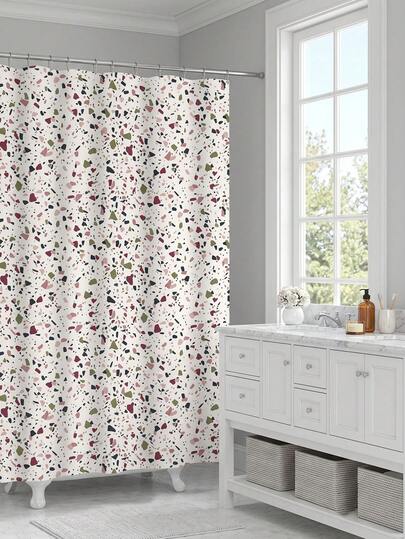 Super life 1 Piece Of Tumbler Shower Curtain Set, Waterproof, Suitable For Bathroom, Washable, With Hook, 180cm*180cm Bathroom Accessories