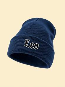 1pc Gothic Style Men Scarf Knitted Beanie, 12 Constellations Design, Fashion Street Ski Hat, Warm And Versatile Cold Weather Cap, Loose Fit - Black - View 12