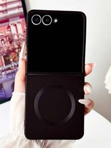 Lyxigt spraymålat matt mjukt skal kompatibelt med Samsung Galaxy ZFlip 8 Z ZFlip 6 Z Flip5 5G flytande magnetiskt trådlöst laddningsskydd - Röd - Visa 3
