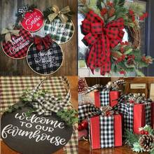Roll Christmas Plaid Linen Decorative Ribbon/Christmas Tree Red & Green Bow Linen Ribbon/Christmas Gift Wrapping Burlap Ribbon - Multicolor - View 9