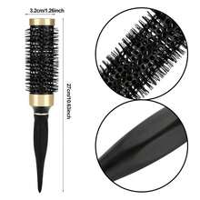 Round Brush Heat Conduction Hairbrush Comb For Home Salon Hair Design For Man Woman Blow Drying Curling - Black - View 2