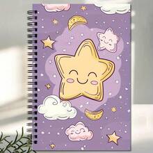 A5 Size Star Spiral Notebook - Ruled Inner Pages, College Ruled Notepad, Made Of High-Quality Paper, Convenient For Note-Taking, Learning And Creative Writing - Perfect For Students And Professionals - Minimalist - View 2