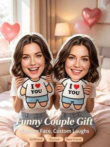 1pc DIY Customized Personalized Creative Pillow/Cushion, Gift For Girlfriend/Wife, Home Decor | Holiday Decoration | Wedding | Birthday Gift | Anniversary | Children's Gift, Suitable For Halloween, Christmas, Thanksgiving, Valentine's Day - Upload Picture Customization - View 4