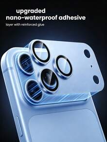 1Pack.Camera Lens Protector Compatible With Iphone 18 Pro Max/18 Pro, Strong Adhesion, Shatterproof Matte Aluminum Alloy Material, Tempered Glass Camera Screen Protector, Blue - Light Blue - View 2