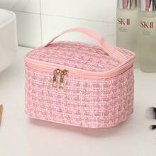 1pc Large Capacity Waterproof Makeup Bag, Suitable For Travel, Storing Cosmetics And Brushes, Toiletries Bag/Makeup Bag, Back To School Essential For Students, Suitable For Women And Girls, With Zipper Closure - R - View 6