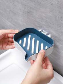 1pc/4pcs Wall-Mounted Soap Holder With Drainage Spout, No-Drill Self-Adhesive Double Layer Soap Rack, Suitable For Shower, Bathroom, Kitchen, Waterproof Drainage Soap Dish, Keeps Soap Dry And Clean, Multi-Color Soap Storage Box, Suitable For Home Bathroom Sink - Multicolor - View 6