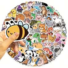 somoving 100pcs Stiker Hewan Babi Burung Capybara Stiker Estetik untuk Laptop Skateboard Koper Stiker Dekoratif - MultiWarna - View 2