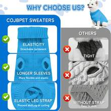 1PC Solid Color Cable Knit Pet Sweater Clothing For Cats And Dogs - Mint Blue - View 7