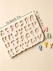 3D Letter & Number Silicone Molds, Fondant Birthday Cake Molds, Uppercase & Lowercase Cartoon Chocolate Clay Baking Tools, Candy Molds & Cake Decoration Tools, Birthday Party Decoration - Beige - View 13