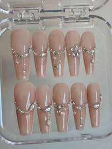 1 Box Fall, Autumn, Fall Nails Original New Nail Art Mixed Asymmetrical Rhinestones, Transparent White Flat Back Rhinestones Randomly Mixed, DIY Nail Decoration Wearable Nail Accessories Handmade DIY Nail Art Accessories Material Kit Set For Daily Nail Decoration Use - Multicolor - View 4