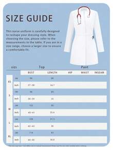 cimmuovere Women's Long Sleeve Lapel Open Front Multi-Pocket Scrubs Nurse Scrubs Workwear Dentist Healthcare Pet Hospital Laboratory Coat White Spring Fall - White - View 7