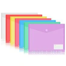 7pcs Multi-Color Thickened A4 File Bags, Transparent Plastic Waterproof Folder Bags, Large-Capacity Data Storage Bags, Contract Bags, Business Office Supplies, Student Test Papers, Stationery, Official Documents And Files Back To School - Multi-color - View 6