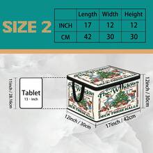 Multi-Size, Multi-Pattern Vintage American Slogan Print Foldable Storage Box With Zipper Handle, Upgraded Fabric Large Capacity Storage Bin For Closet, Dorm, Underbed, Clothes, Bedding, Toys, Miscellaneous Items, Home Organization And Moving - Multi-color - View 16