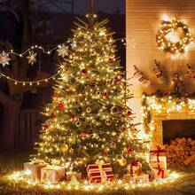 Solar Outdoor Twinkle Garland Lights, Warm Soft Lighting, Auto Sensor, Waterproof Construction, Perfect For Backyard Dinner, Lawn, Balcony And Festival Decor - Copper Wire String Lights - View 2