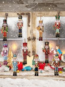 12pcs/24pcs Nutcracker Wooden Gift Tag, Christmas Table Place Card Decor, DIY Advent Calendar Ornament, Christmas Wall Collage Decoration, Nutcracker Bookmark Craft - Multicolor - View 5