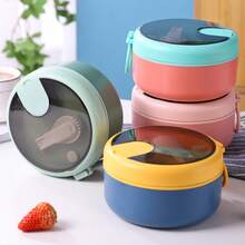 1pc Leak-Proof Lunch Box With Handle, Insulated Food Container, Suitable For Bento Box, Leak-Proof Insulated Soup Cup, Lunch Box - Camping, Picnic, Outdoor, Office, Travel, School, Modern Lunch Box, Suitable For Office Workers - Multicolor - View 2