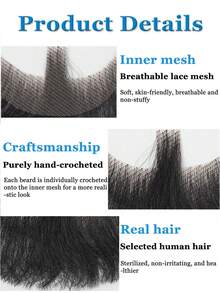 Fake Beard Trimmable And No Itching Fake Mustache Realistic Faux Facial Hair For Men Theatrical/Holiday/Drama/Party/Movie - Multi-color - View 7