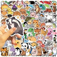 somoving 100pcs Stiker Hewan Babi Burung Capybara Stiker Estetik untuk Laptop Skateboard Koper Stiker Dekoratif - MultiWarna - View 1