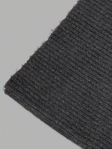 DONICY Women's Black Polo Neck Ribbed Slim Fit Long Sleeve Knit Sweater, Elegant Outfit For Spring Fall Casual Tops - Black - View 6