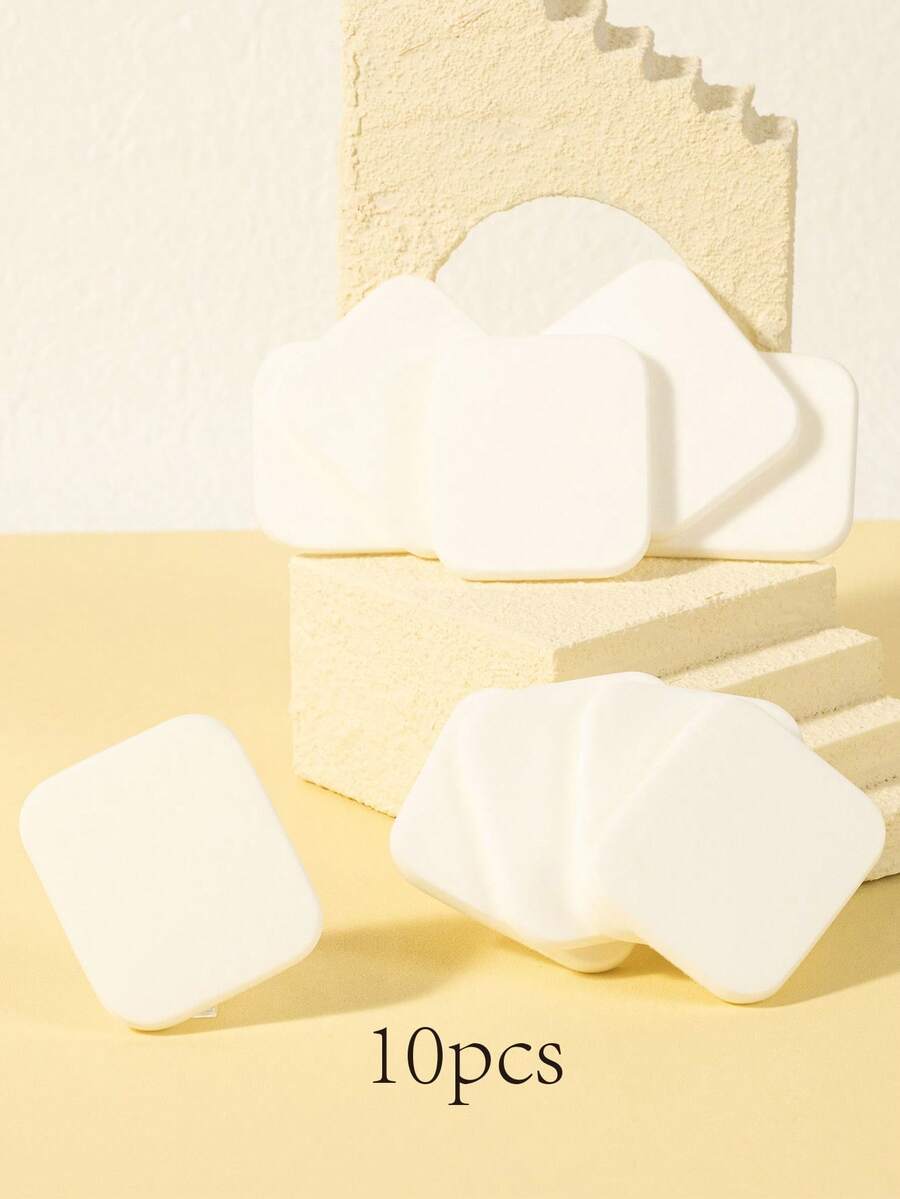 10pcs/20pcs/30pcs Dual-Use Makeup Sponges, Multi-Color Latex-Free Reusable Washable , Soft Flawless Makeup Applicators For Powder, Liquid, Makeup Design, Travel Essential - White - View 1