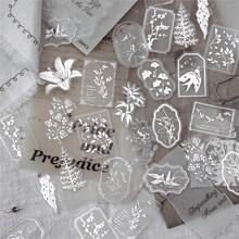 Momo Vellum Paper 3D Silver Foil Sticker Pack, Silver Box Secret Vintage Literary Journaling DIY Base Decoration - A - View 1