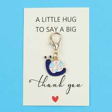 5pcs Cute Snail Enamel Charm Keychain, A Little Hug To Say Thank You Greeting Card, Lobster Clasp Bag Pendant Gift - Multicolor - View 7
