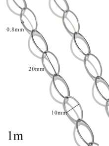 1m Stainless Steel 18K Gold-Plated Paperclip Chain-Geometric, Oval, Rectangular-Necklace And Bracelet DIY Jewelry Making Supplies For Everyday Wear - Chain - View 18