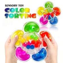 Flower-Shaped Color Sorting Toy Set, Designed To Enhance Fine Motor Skills And Color Recognition, Perfect For Parent-Child Interaction - Multicolor - View 7