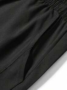 Men's Outdoor Sports Long Pants, Straight Leg Loose Fit Printed Pants For Mountain And Forest Activities - Black - View 9