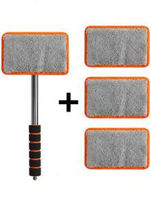 1/3/4pcs Telescopic Car Windshield Cleaning Tool Set, With Metal Rod And Detachable, Washable, Reusable Microfiber Cleaning Pads, Extendable Long Handle Car Glass Cleaning Brush, Suitable For Removing Fog, Dust And Stains On Car Windows, Ideal For Daily Car Maintenance And Seasonal Deep Cleaning - Multicolor - View 27