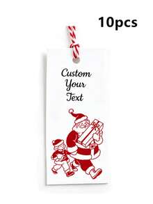 Custom Christmas Gift Tags, Personalized Holiday Present Labels, Customized Text Santa Gift Tags, Customizable Name Hang Tags, Vintage Christmas Party Decor, Festive Gift Wrapping Accessories, Merry Christmas, Holiday Gift, Celebration Decoration - Multicolor - View 25