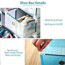 1pc Super Reinforced Shoe Storage Box, Extra Frame Reinforced Design, Easy‑To‑Assemble Stackable Shoe Organizer, Space‑Saving Transparent Plastic Shoe Cabinet Storage Box For Entryway & Bedroom - Multicolor - View 1
