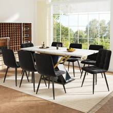 Extendable Dining Table (120-160 * 80), Kitchen/Living Room Table, Extendable Table, Extendable To 160 With Aid Of An Internal Insert Panel, Dining Table With Golden - 1 - View 5