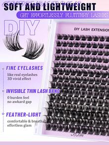 144 Individual False Eyelashes, D Curl, DIY Lightweight And Voluminous False Lashes, Perfect For Beginners For Everyday Home Makeup, Weddings, Parties, Travel, Music Festivals, Halloween, Christmas, And Gift Packaging - D - View 11