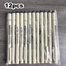 12pcs Drawing Pen Set, Black Ink, Fine Liner Pens Suitable For Sketching, Cartoon Drawing, And Art Illustration, Back To School - Multicolor - View 8