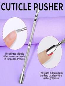 5 Pcs Manicure Tool Set, Cuticle Nipper Pusher Scraper Nail File Nail Care Kit - Multicolor - View 4