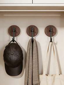 Wall Hooks, Can Hang Kitchen Towels, Utensils, Bathroom Loofahs, Entryway Bags And Keys. No-Drill Adhesive Installation, Fsuitable For Kitchen, Bathroom And Entryway, Brings Natural Wood Texture And Neat Storage For Your Home - Multicolor - View 4