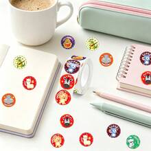 500PCS(1 Roll) Colorful Animal Good Stickers Suitable For Teachers, Adults, Parents, Classroom, School, Work, Learning, Training, Wow Stickers, Nice Word Stickers, Handmade Self-Adhesive Labels, Incentive Homework Nice Stickers, Back To School Stickers, School Opening Decoration Stickers, Back To School Gifts - Multicolor - View 4