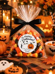 Personalized Halloween Stickers | Customized Name Halloween Gift Labels | Trick Or Treat Party Favor Stickers | Candy Bag Seal Stickers | Customizable Name Candy Bag Stickers | Customized Party Favor Stickers - Multicolor - View 7