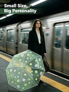 Fresh Cartoon Transparent Umbrella, Cute Cat Print, High Aesthetic Value! Sturdy Umbrella Frame Windproof And Waterproof, Suitable For Outdoor Camping And Daily Commute, Rainy Day Atmosphere Instantly Enhanced. - Umbrella - View 5