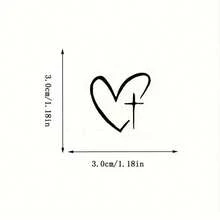 2pcs Heart Shaped Cross Waterproof Car Stickers, Suitable For Rearview Mirror Decoration, Expressing Faith - A - View 2