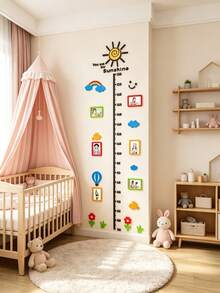 1 Set Removable Acrylic Wall Sticker, Children's Height Growth Chart Sticker, Dopamine Color Series, With Frame And Pattern, Suitable For Children's Room, Nursery, Room Wall Decoration, Baby Gift - Multicolor - View 2