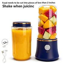 Gelas Juicer Mini, Juicer Portabel Nirkabel, Blender Ukuran Pribadi, Cocok untuk Smoothie dan Milkshake, Blender Buah Dapur Rumah, Cocok untuk Rumah dan Perjalanan. (420ML) - 420ML+420ML - View 12