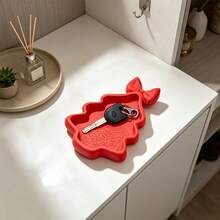 1/2pcs Christmas Tree Shape Decorative Tray With Bow, Desktop Trinket Dish For Key Jewelry Paperclip, Xmas Tabletop Decor, Home Entryway Desk Storage Organizer,Makeup Organizer,Room Decor - View 2