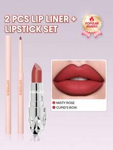SHEGLAM [2件組] Starlight 絲絨唇膏與 So Lippy 唇線筆套組 - 霧玫瑰 + 丘比特之弓 - 查看 1