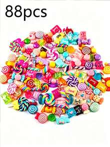 30pcs/Set Cute Mixed Resin Candy Flat Back Charms, Slime Making Supplies For DIY Crafts, Scrapbooking, Party Favors, Halloween Candy Party Decor, Christmas Home Wall Decoration (Random Color & Style) - Multicolor - View 18