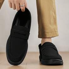 Classic Designer Solid Color Soft Leather Penny Loafers Gentleman Business Casual Office Party Couple Date Romantic Evening Shoes (Random Insole Not Fixed) - Black - View 1