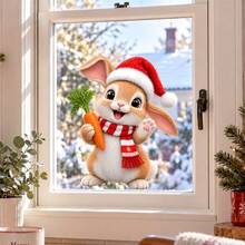 Christmas Animal Window Clings, Cute Penguin Bunny Puppy Window Sticker, Holiday Glass Window Decoration, Christmas Home Decor - Cute Animals - View 9