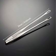 1pc Stainless Steel Food Tongs, Long Handle Non-Slip BBQ Tongs, Steak Tongs, Kitchen Utensil Accessory - Silver - View 12