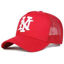 1pc Men's NY Letter Embroidered Baseball Cap, Fashion Sports Trucker Hat, Outdoor Sun Protection Casual Mesh Cap For Spring/Autumn Travel, Beach Vacation - Multicolor - View 3